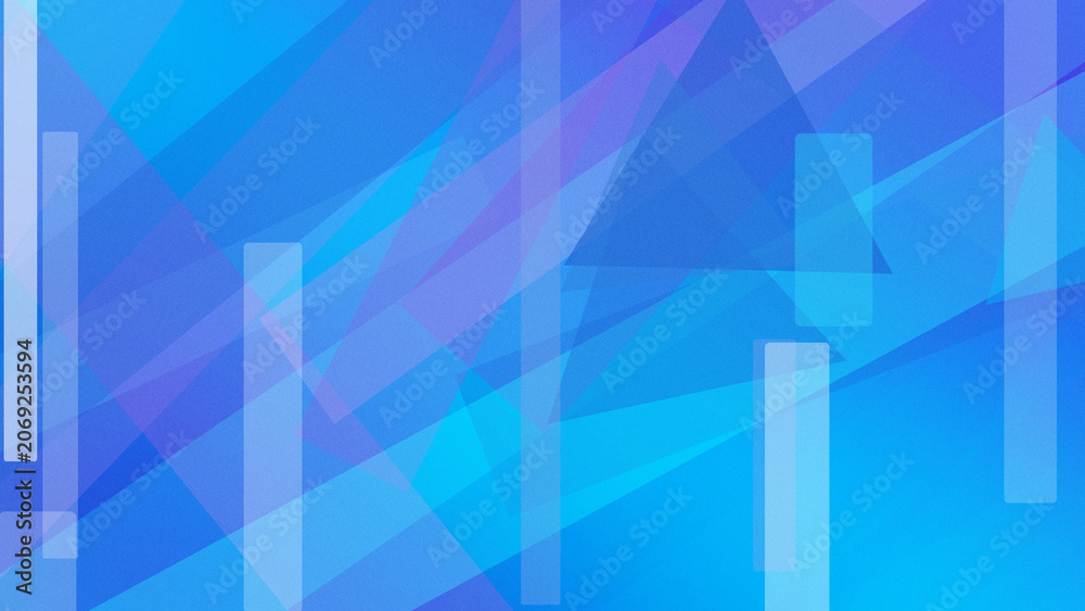 Fototapeta premium Vibrant abstract blue geometric design with layered translucent blocks, creating a calm futuristic mood ideal for tech, branding, and presentation backdrops.