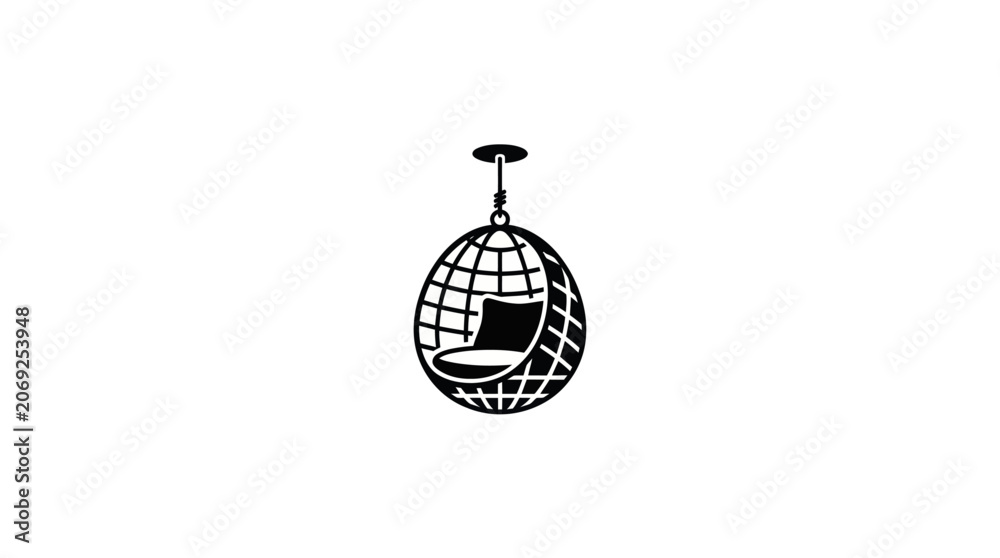 Fototapeta premium Hanging Egg Chair Vector Icon