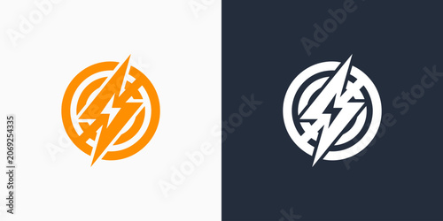 Electricity vector logo design with a modern, simple, clean, and abstract style. Icons for business, electrical, and personal branding.