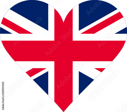 United Kingdom Heart Flag Vector Graphic I Love UK Patriotic Union Jack Symbol
