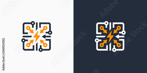 Electricity vector logo design with a modern, simple, clean, and abstract style. Icons for business, electrical, and personal branding.
