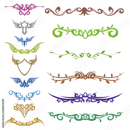 set of decorative elements tribal