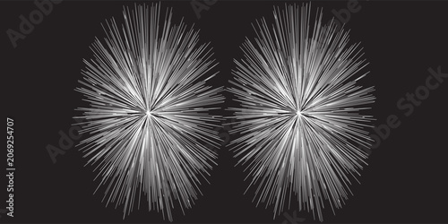 Abstract black and white radial speed lines background.