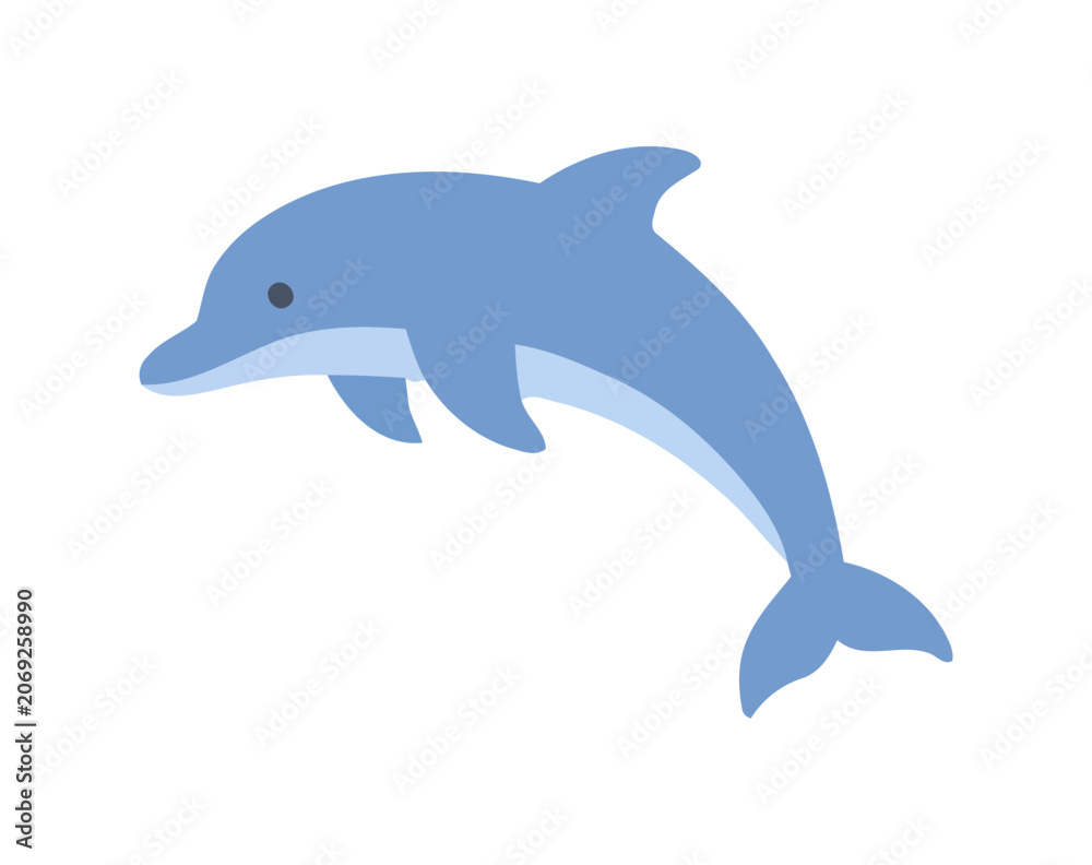 Obraz premium Blue whale icons. Flat vector illustration of blue whale. Decorative cute illustration for children. Graphic design elements for print and web.