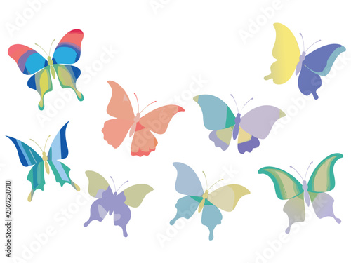 Colorful 3D Butterfly Collection with Soft Gradient Wings and Decorative Spring Design