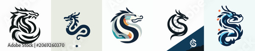 Bild auf Leinwand Dragon Vector Illustration