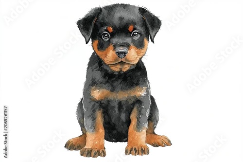 Cute Rottweiler Puppy generative ai