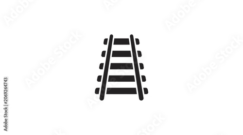 Railroad Tracks Minimal Icon