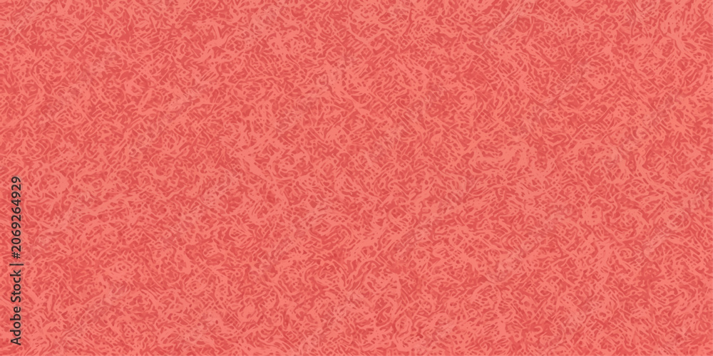 Fototapeta premium Coral abstract texture background. A close-up, high-angle view of a richly textured surface in a vibrant coral hue, creating a sense of depth and organic form.
