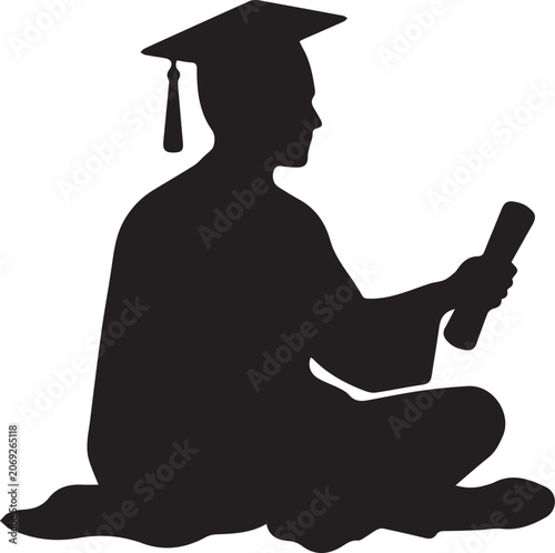 graduation cap and diploma
