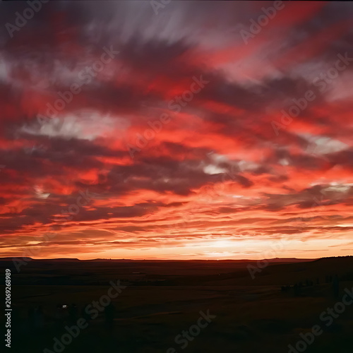 Red clouds View Background