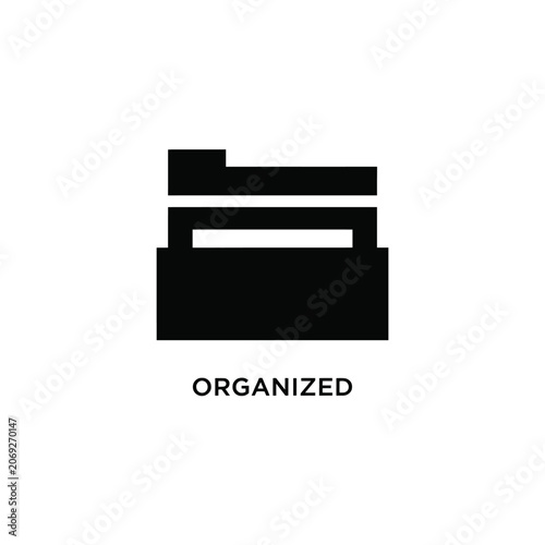 Folder silhouette against a white background a simple graphic representation of organization and data file directory document storage record