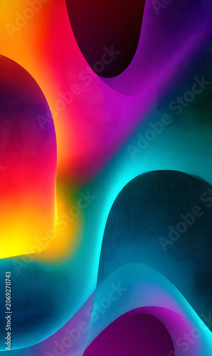 Abstract Colorful Background with Rainbow Circles Flowing Waves and Fractal Swirl Bright Vector Illustration for Modern Wallpaper Design and Creative Texture Backdrop