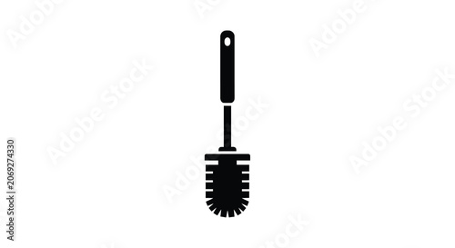 Foto Toilet brush silhouette against a white background