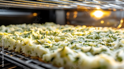 Moist Zucchini Bread Mixture Baking in the Oven