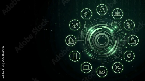 Green technology and renewable energy digital dashboard