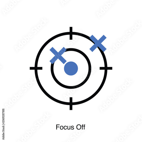Bild auf Leinwand Target symbol with crosshairs a flat vector illustration on a white background a