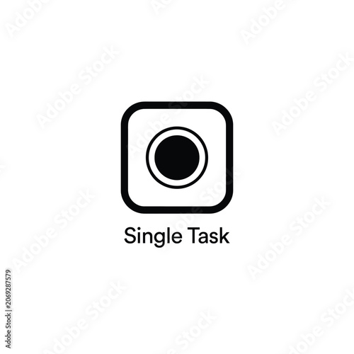 Εκτύπωση καμβά Circular knob control icon with a black fill and square outline on a white backg