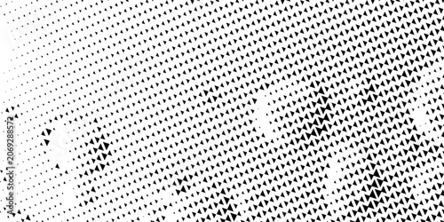 Foto Abstract halftone background with wavy surface made of gray dots on white