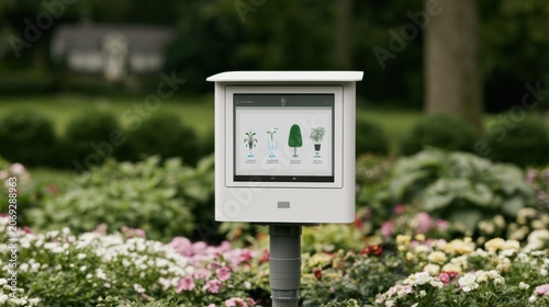 Smart irrigation controller managing garden plants with a digital display