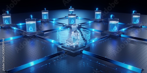 Fotografia AI processing with water cooling for efficient heat dissipation in a digital net
