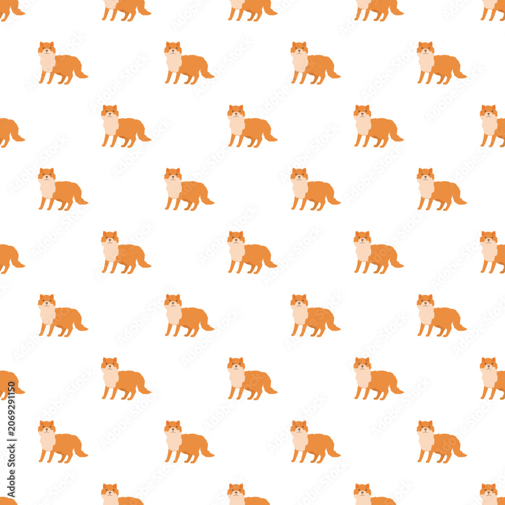 Obraz premium Red foxes repeating in a cheerful animalistic background design