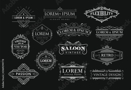 Set Luxury Logo Label Vintage illustration