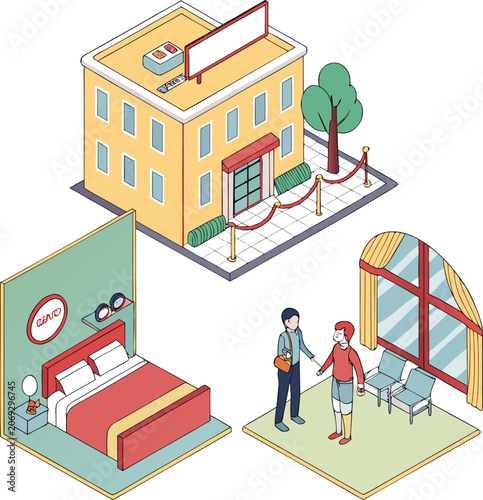 isometric view of a modern building