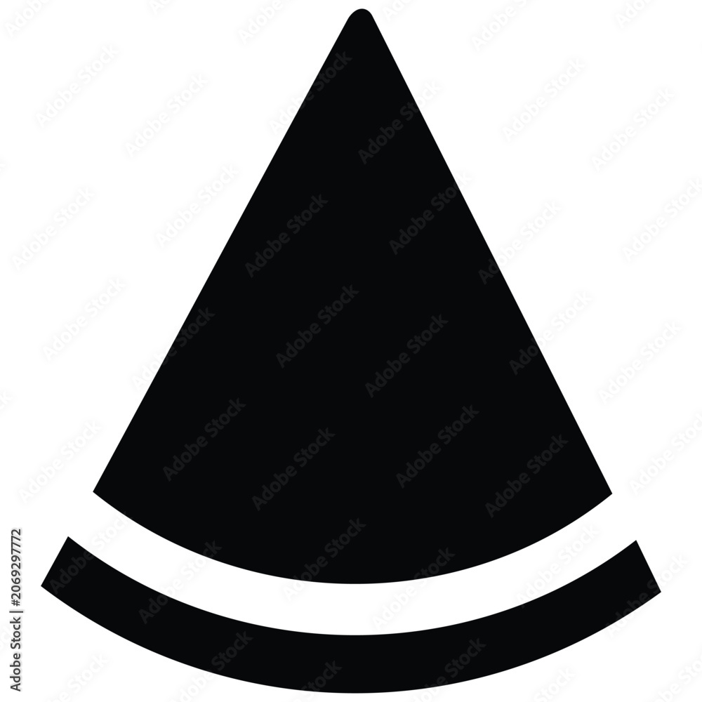 Fototapeta premium Watermelon slice vector silhouette illustration line art on white background.
