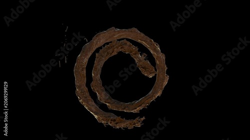 3D Animation of hot Chocolate Splash Luma Matte