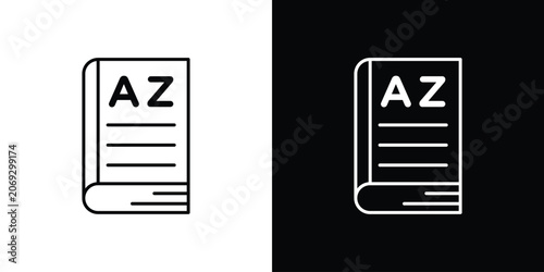 Photos Dictionaries icon graphics editable linear strokes