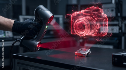 Hand scanning camera with 3d model