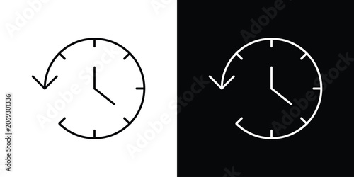 Εκτύπωση καμβά Past time icon graphics editable linear strokes