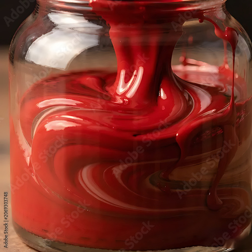Liquid red paint background