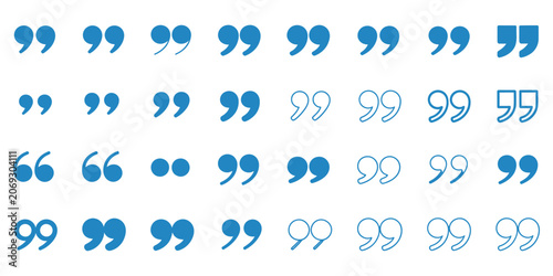 Billede på lærred Quotation marks and punctuation icon set, comma apostrophe parenthesis and speec