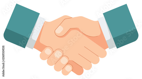 Handshake professional flat vector illustration icon with transparent background business agreement design