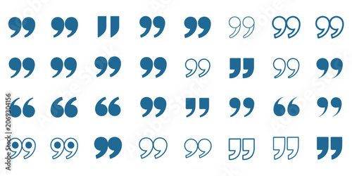 Fotografi Quotation marks and punctuation icon set, comma apostrophe parenthesis and speec