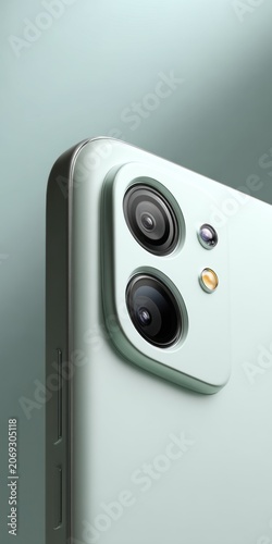 Close up of a mobile phone camera module featuring modern design and technology