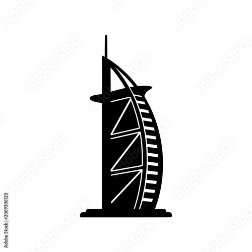 Photography Burj Al Arab icon featuring Dubai's iconic sail-shaped luxury hotel in a harmonious circular composition