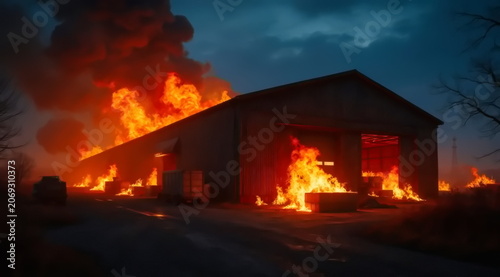 A major fire broke out in a large warehouse overnight.