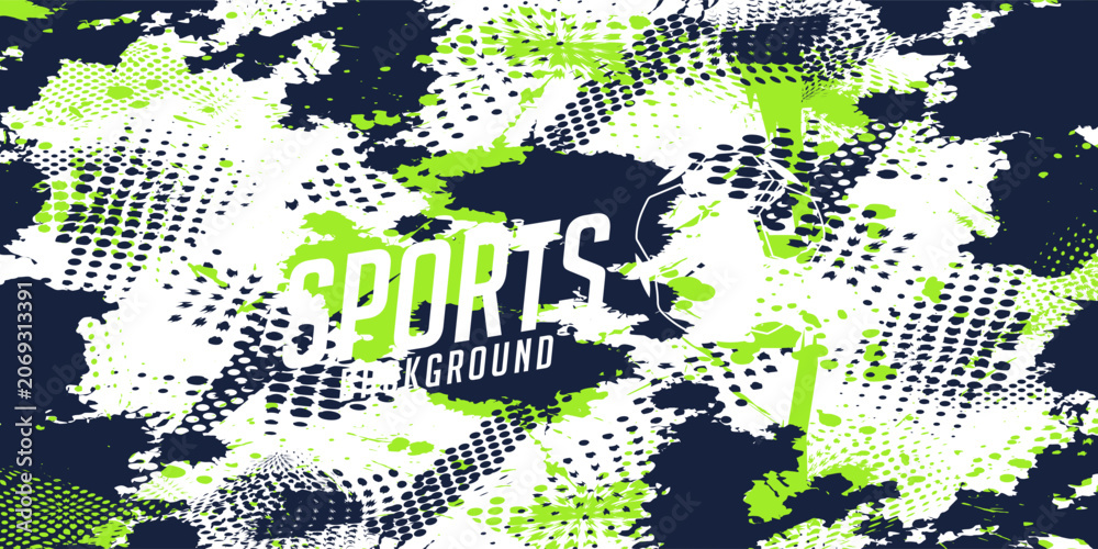 Fototapeta premium Abstract and Colorful Brush Background with Halftone Effect. Brush Stroke Illustration for Banner, Poster, or Sports Background. Scratch and Texture Elements For Design