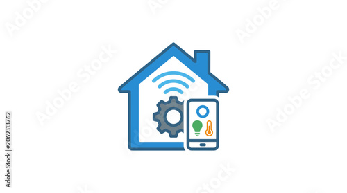 Smart Home Automation Control System Icon.