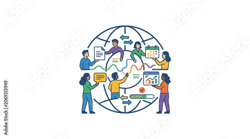 Diverse People Collaborating Around Globe.