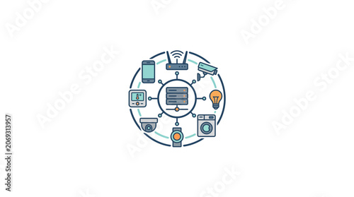Infographic icons on a wheel.