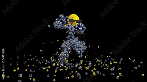 Facebook Icon Dancing Character, Luma Matte