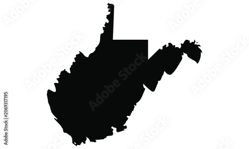 Photos Detailed black silhouette shape of the west virginia state map isolated on a cle
