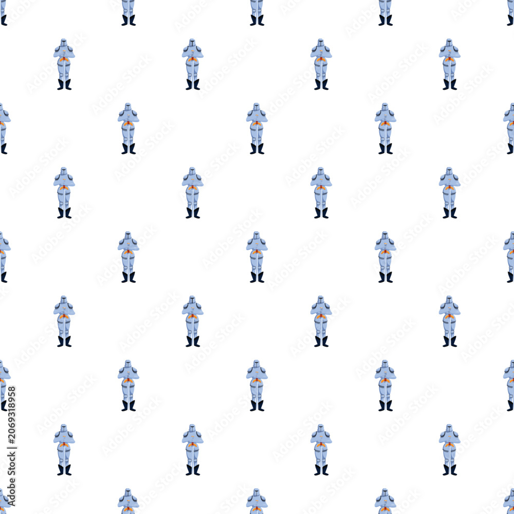 Naklejka premium Medieval warrior armor creating a seamless repeating pattern on a white background