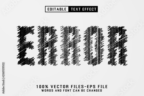 Black Scribble Sketch Editable Text Effect Vector