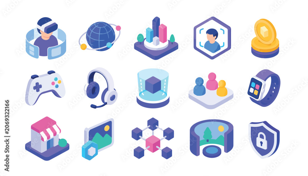 Fototapeta premium Technology icons for business.
