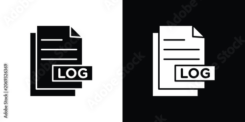 log file icon logo for designer or illustrator.